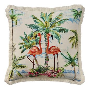 Mina Victory Coastal Accessories Flamingos Throw Pillow
