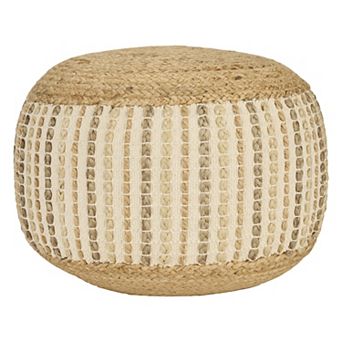 Mina Victory Lifestyle Jute Braids Cotton Pouf