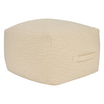 Mina Victory Lifestyle Abstract Wavy Ivory Pouf