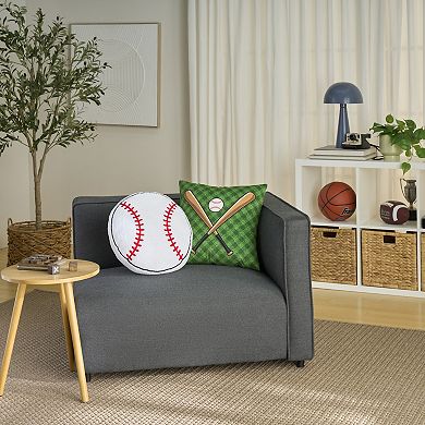 Mina Victory 2-pc. Plush Lines Baseball Throw Pillow Set