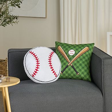 Mina Victory 2-pc. Plush Lines Baseball Throw Pillow Set