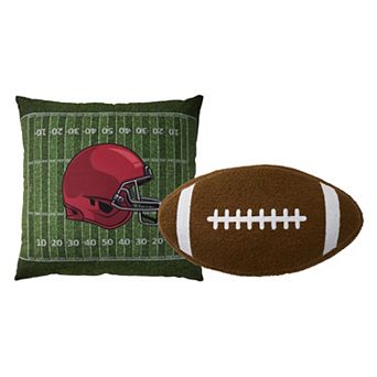 Mina Victory 2 pc Plush Lines Football Throw Pillow Set