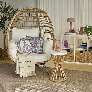 Mina Victory 2-pc. Plush Lines Floral Peace Throw Pillow Set