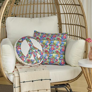 Mina Victory 2-pc. Plush Lines Floral Peace Throw Pillow Set