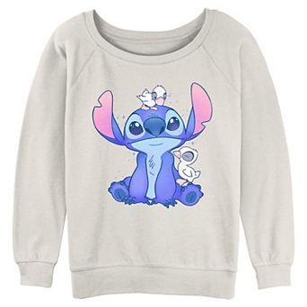 Disney's Lilo & Stitch Cute Ducklings Hanging With Stitch Juniors' Graphic Pullover