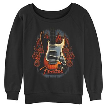 Juniors' Fender Flower Guitar Graphic Pullover