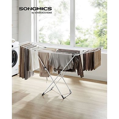 Metal Laundry Clothes Drying Rack With Gullwings Black