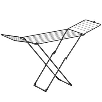 Metal Laundry Clothes Drying Rack With Gullwings Black