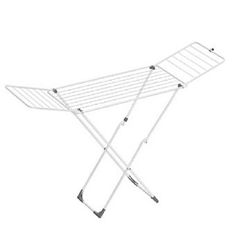 Metal Laundry Clothes Drying Rack With Gullwings Black