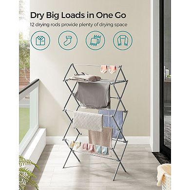Foldable Clothes Drying Rack, Laundry Drying Rack, Clothes Airer, Steel Frame