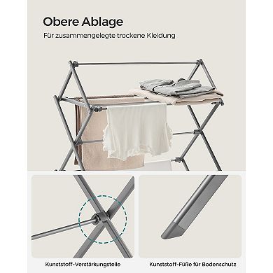 Foldable Clothes Drying Rack, Laundry Drying Rack, Clothes Airer, Steel Frame