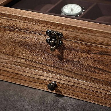 2-tier Watch Display Case With Large Glass Lid, 8-slot Watch Case With Pillows, For Men