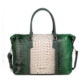 MKF Collection Raven Faux Crocodile-Embossed Womens Duffle, Weekender Bag by Mia K.
