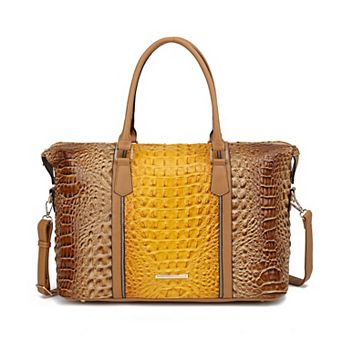 MKF Collection Raven Faux Crocodile-Embossed Womens Duffle, Weekender Bag by Mia K.