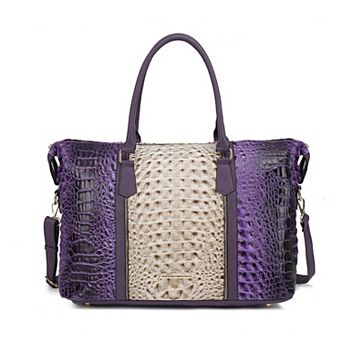 MKF Collection Raven Faux Crocodile-Embossed Womens Duffle, Weekender Bag by Mia K.