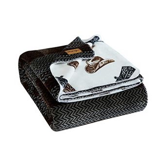 Wrangler Nash Stripe Reversible Brown King Blanket
