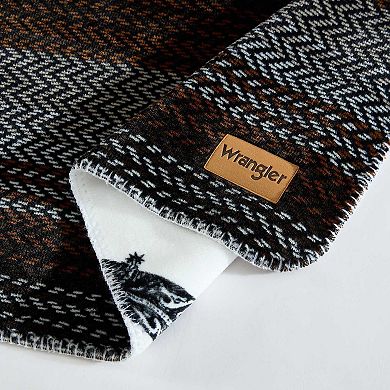 Wrangler Nash Stripe Reversible Brown King Blanket