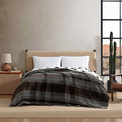 Wrangler Nash Stripe Reversible Brown King Blanket