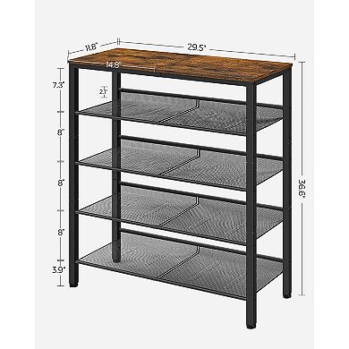5-Tier Shoe Rack, Narrow Shoe Organizer for Closet Entryway