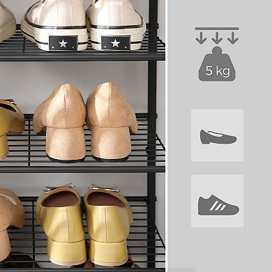 Shoe Rack 8 Tier Tall Shoe Storage Organizer, Sturdy Metal Narrow Shoe Rack Shelf