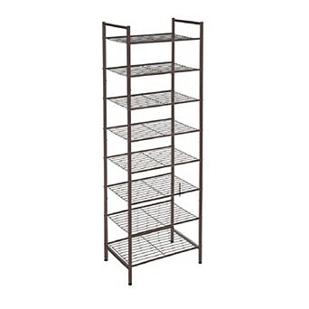 Shoe Rack 8 tier Tall Shoe Storage Organizer, Sturdy Metal Narrow Shoe Rack Shelf