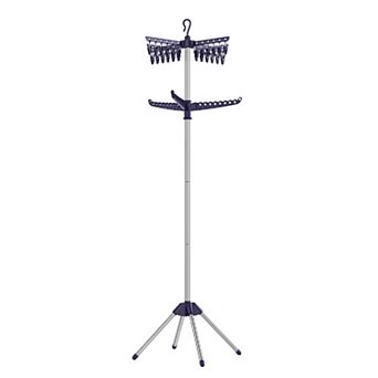 2 tier Quadruped Laundry Air-drying Rack, Space-saving And Foldable with Arms