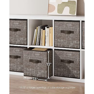 Set Of 6 Fabric Storage Bins, Cube Storage Bins, Fabric Storage Bins With Dual Handles