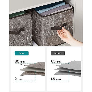 Set Of 6 Fabric Storage Bins, Cube Storage Bins, Fabric Storage Bins With Dual Handles