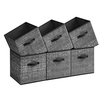 Set Of 6 Fabric Storage Bins, Cube Storage Bins, Fabric Storage Bins With Dual Handles