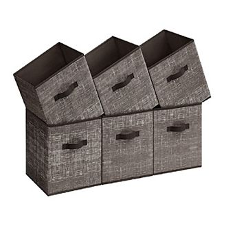 Set Of 6 Fabric Storage Bins, Cube Storage Bins, Fabric Storage Bins With Dual Handles