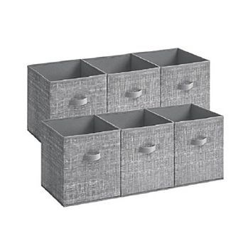 Set Of 6 Fabric Storage Bins, Cube Storage Bins, Fabric Storage Bins With Dual Handles