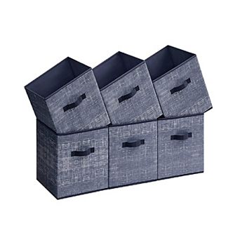 Set Of 6 Fabric Storage Bins, Cube Storage Bins, Fabric Storage Bins With Dual Handles