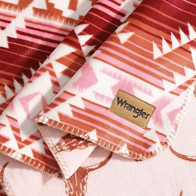 Wrangler Jericho Reversible Pink Throw Blanket