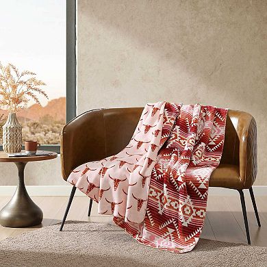 Wrangler Jericho Reversible Pink Throw Blanket