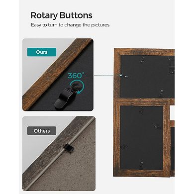 Picture Frames For 4 Photos In 4" X 6" Collage Photo Frames, Wood Grain Frames Glass Front