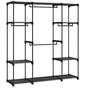 59.5-Inch Clothes Rack, Clothing Rack for Hanging Clothes, Large Portable Closet, Wardrobe
