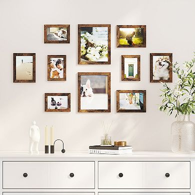 Picture Frames, Collage Photo Frames, Clear Glass Front Set Of 10