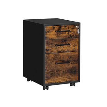 Mobile File Cabinet, Office Filing Cabinet With Wheels And Lock, For A4