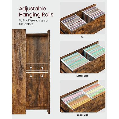 Lateral File Cabinet, Home Office Printer Stand, 2-drawer Filing Cabinet