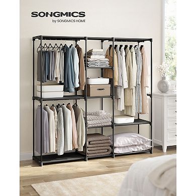 Freestanding Closet Organizer, Portable Wardrobe with Hanging Rods, Clothes Rack, Storage Organizer
