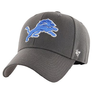 Men's '47 Charcoal Detroit Lions MVP Adjustable Hat