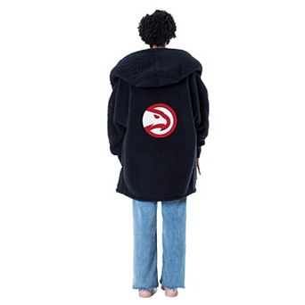 Unisex The Best Lounger in the World By Jill Martin Black Atlanta Hawks Oversized Open-Front Hoodie Sweater