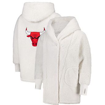 Unisex The Best Lounger in the World By Jill Martin Cream Chicago Bulls Oversized Open-Front Hoodie Sweater