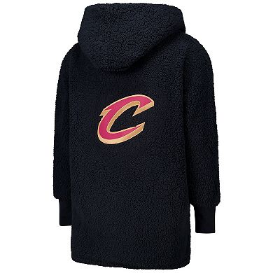 Unisex The Best Lounger in the World By Jill Martin Black Cleveland Cavaliers Oversized Open-Front Hoodie Sweater