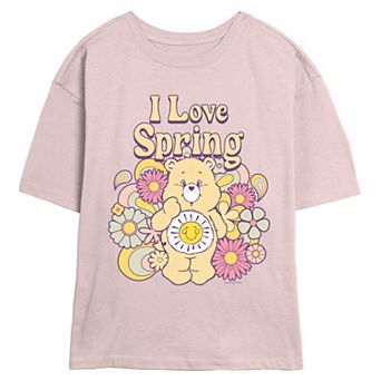 Juniors' Care Bears Funshine Bear I Love Spring Skimmer Graphic Tee
