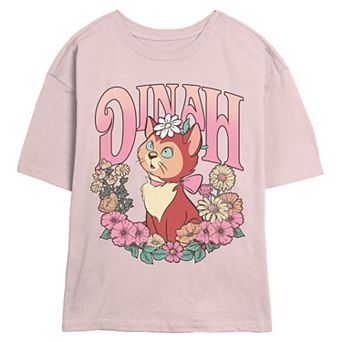 Disney's Alice In Wonderland Dinah Floral Wreath Juniors' Skimmer Graphic Tee