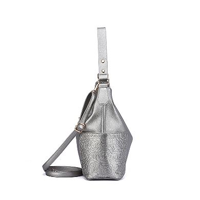 Mellow World Ryder Hobo Bag with Floral Embossed Pockets
