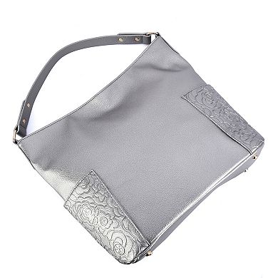 Mellow World Ryder Hobo Bag with Floral Embossed Pockets