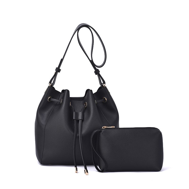 Mellow World Ashby Pouch & Drawstring Bucket Bag, Black