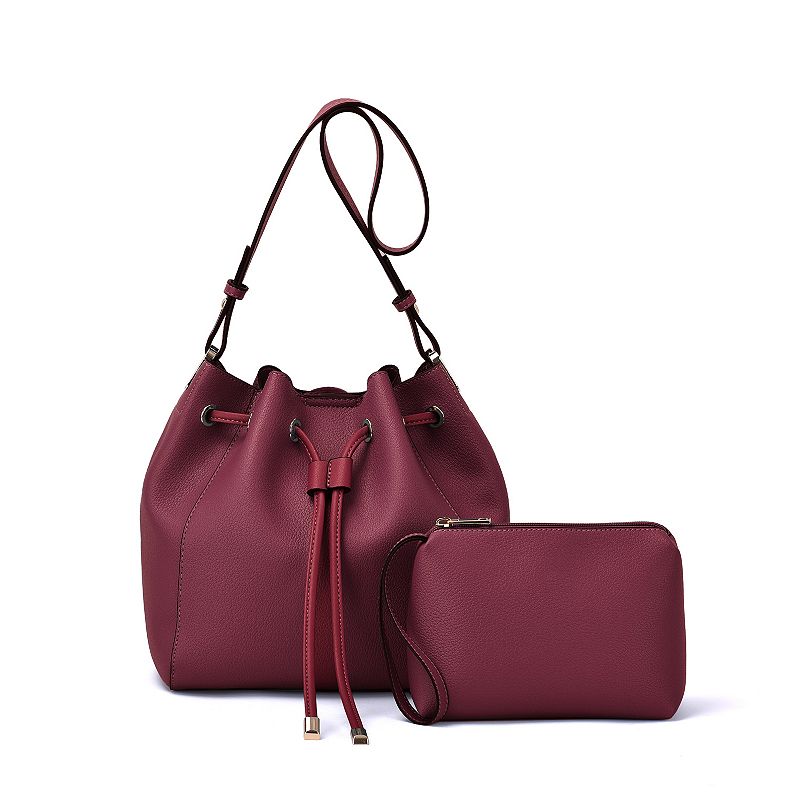 Mellow World Ashby Pouch & Drawstring Bucket Bag, Red